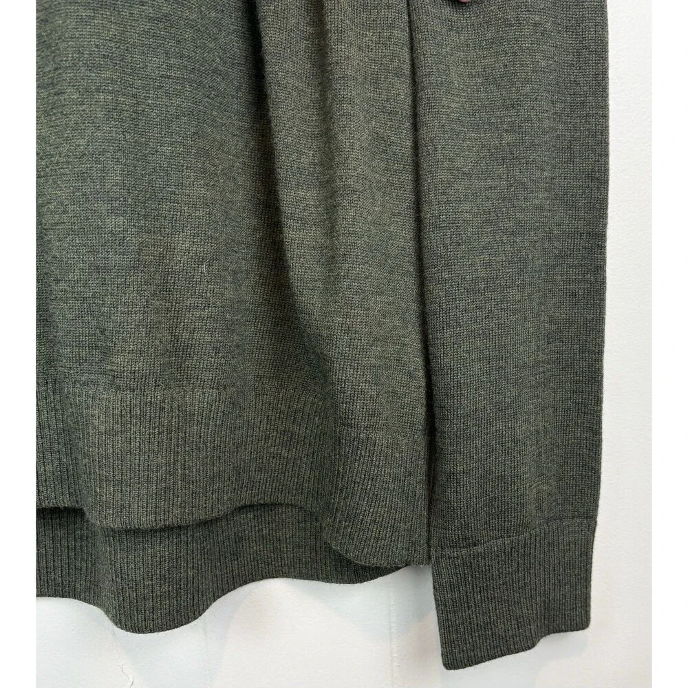 Banana Republic Sweater Men's Large Merino Wool Raglan Minimalist Green Classic